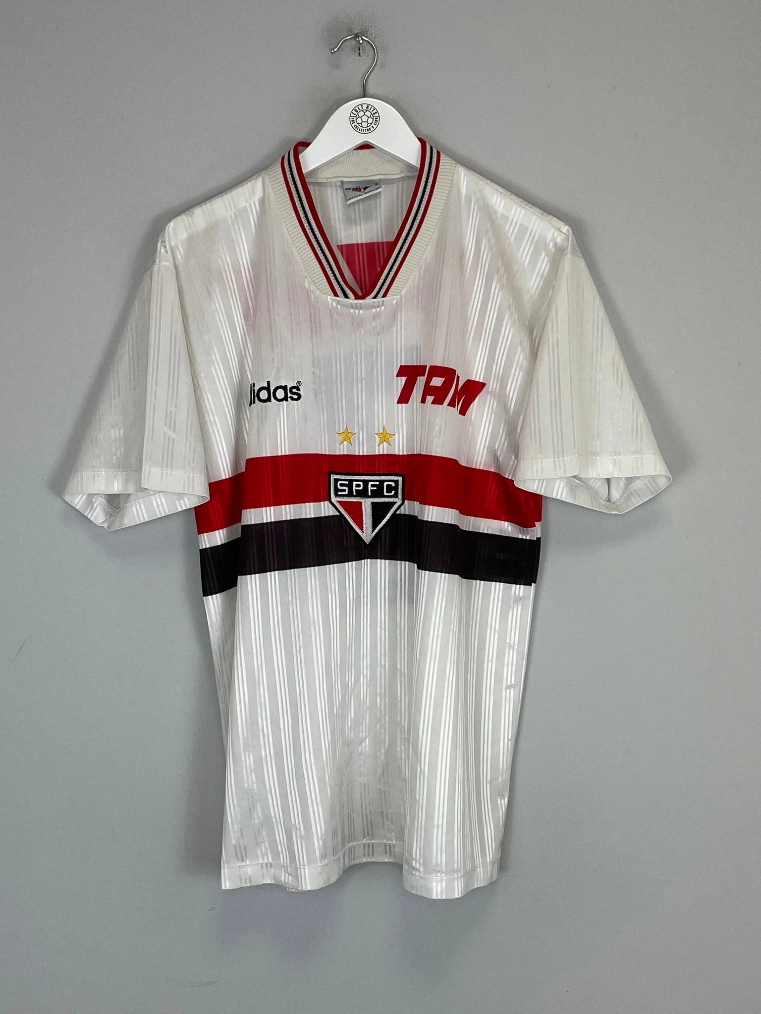 1996 SAO PAULO #7 HOME SHIRT (L) ADIDAS Airflow Enhancing Texture