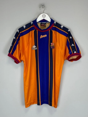 1997/98 BARCELONA AWAY SHIRT (L) KAPPA Breathable Performance Static Resistant Fabric