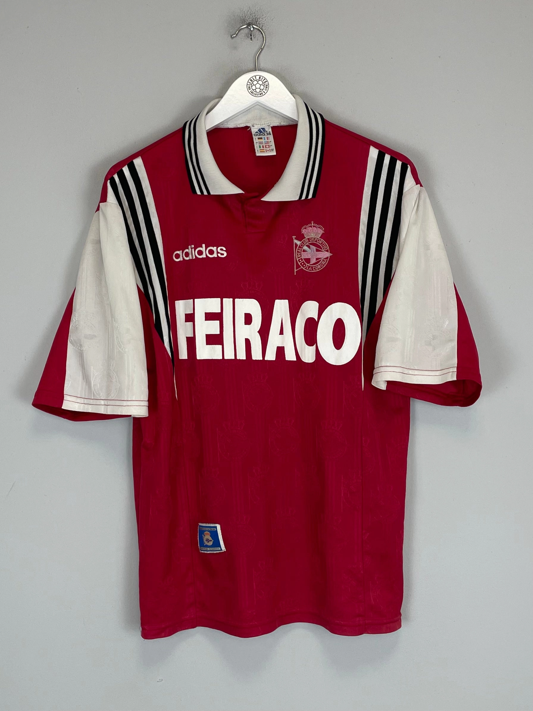 1997/98 DEPORTIVO LA CORUNA AWAY SHIRT (L) ADIDAS Wrinkle Resistant Weave Fan Approved