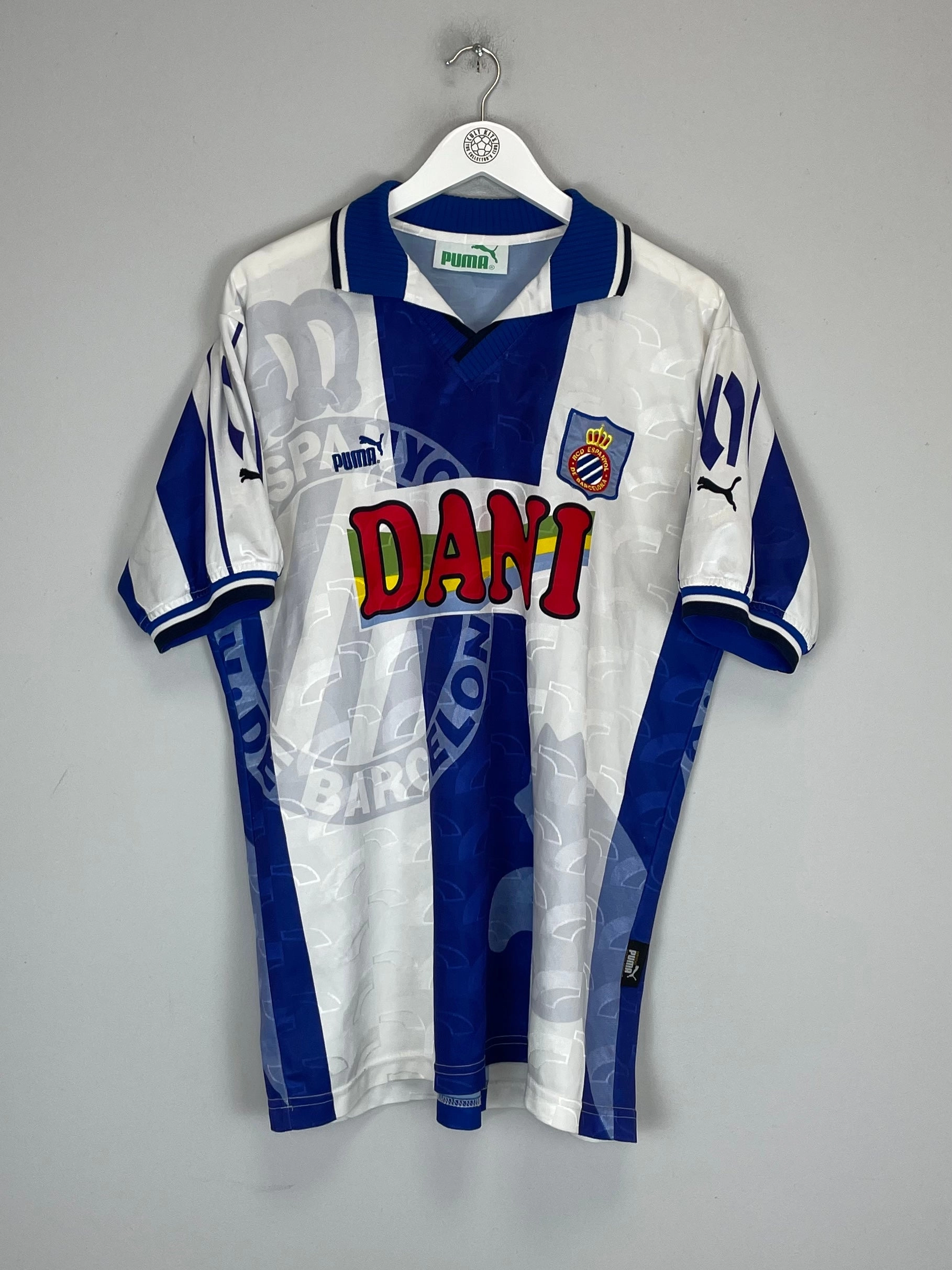1997/98 ESPANYOL HOME SHIRT (XL) PUMA Mesh Design Anti Pill Finish
