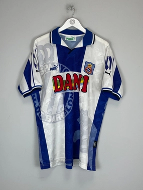 1997/98 ESPANYOL HOME SHIRT (XL) PUMA Mesh Design Anti Pill Finish