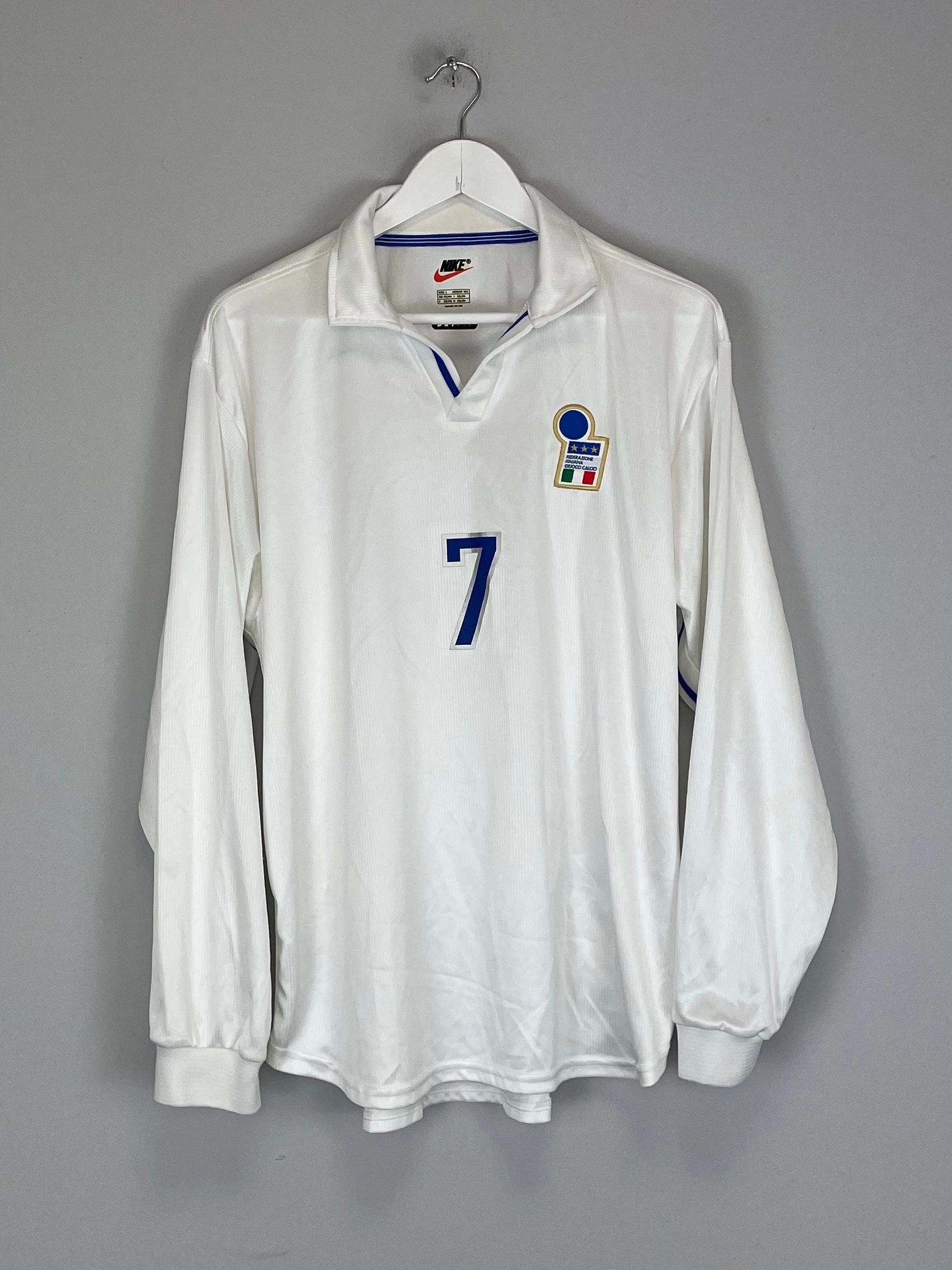 1997/98 ITALY #7 L/S *PLAYER ISSUE* AWAY SHIRT (L) NIKE Multifunctional Performance Blend