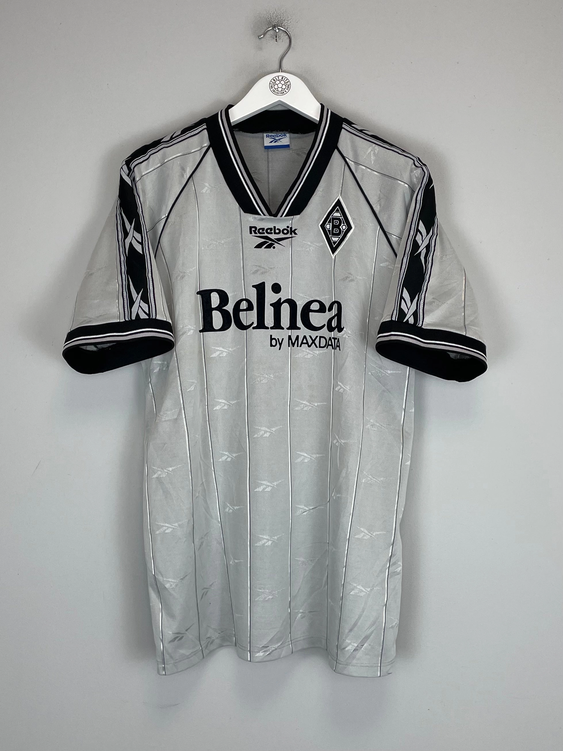 Cool Texture Cross Fiber Engineering 1997/98 MONCHENGLADBACH VILLA #18 HOME SHIRT (L) REEBOK