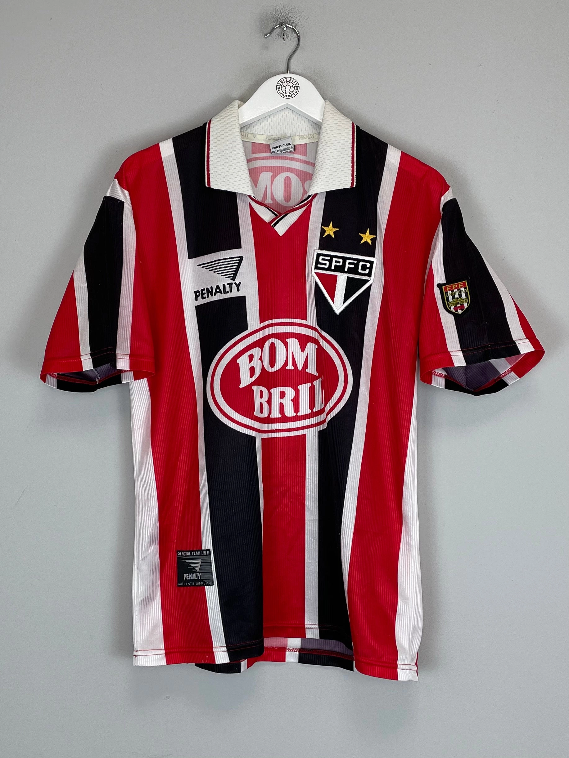 Ribbed collar 1997/99 SAO PAULO #10 HOME SHIRT (M) PENALTY