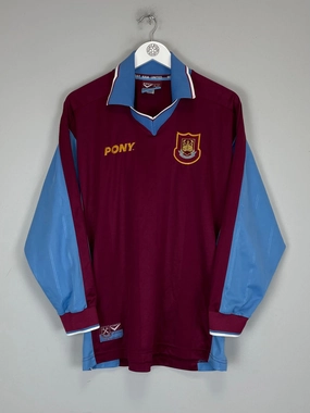 1997/99 WEST HAM L/S HOME SHIRT (M) PONY Eco Conscious Dye Process Fluid motion