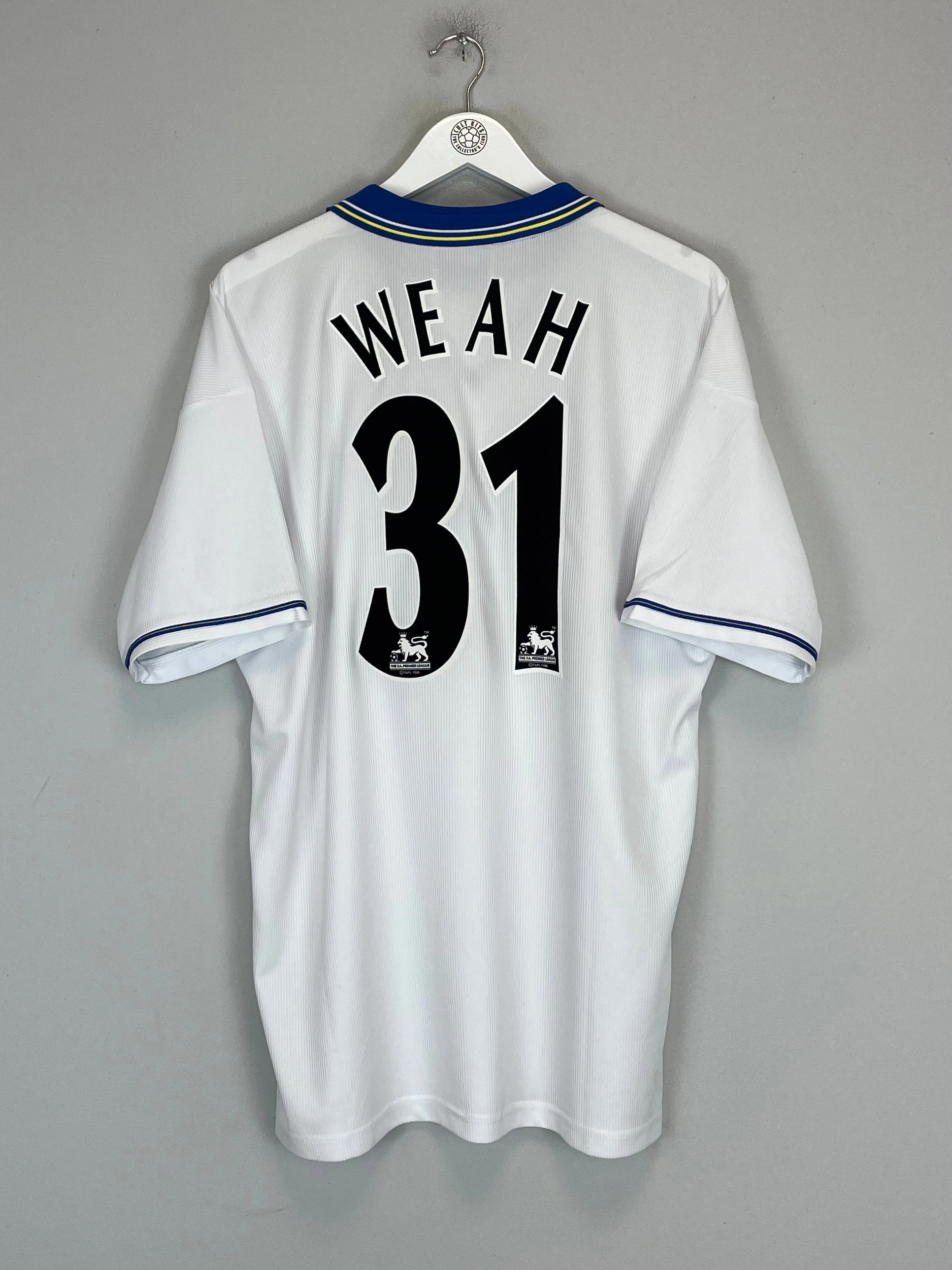1998/00 CHELSEA WEAH #31 AWAY SHIRT (XXL) UMBRO Tensile Strength Fabric Low Profile Seams