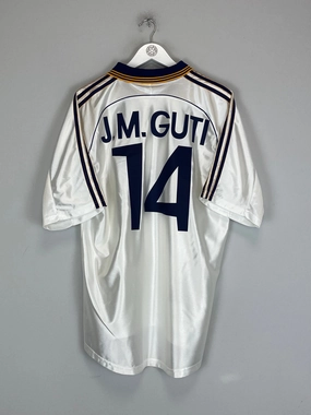 Non Restrictive Cuffing Energy Gear 1998/00 REAL MADRID J.M GUTI #14 HOME SHIRT (L) ADIDAS