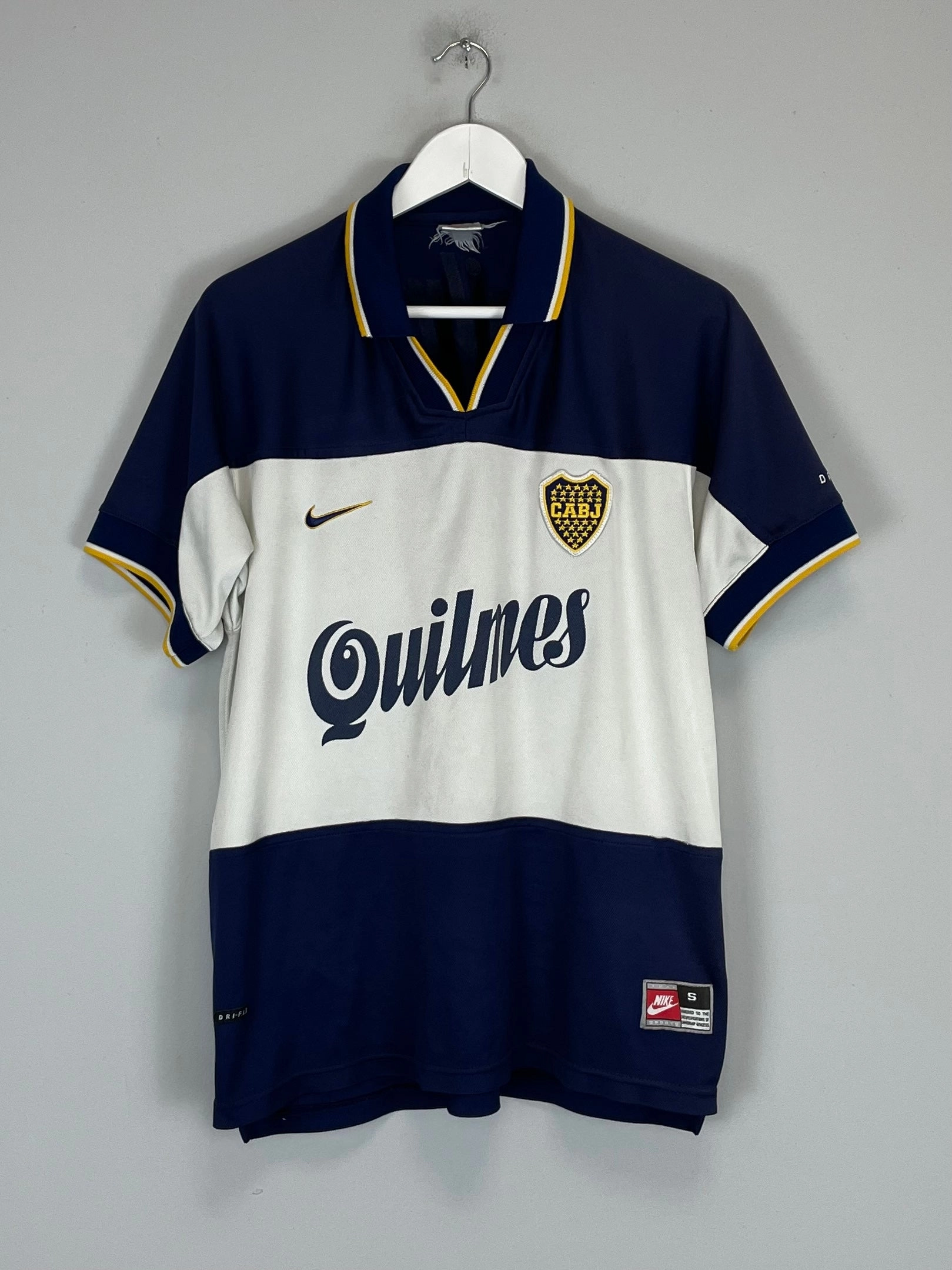 1998/99 BOCA JUNIORS AWAY SHIRT (S) NIKE Lightweight Interlock Knit Flexible Hemline