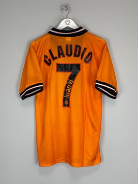 1998/99 VALENCIA CLAUDIO #7 *MINT* AWAY SHIRT (L) LUANVI Heat Transfer Labels