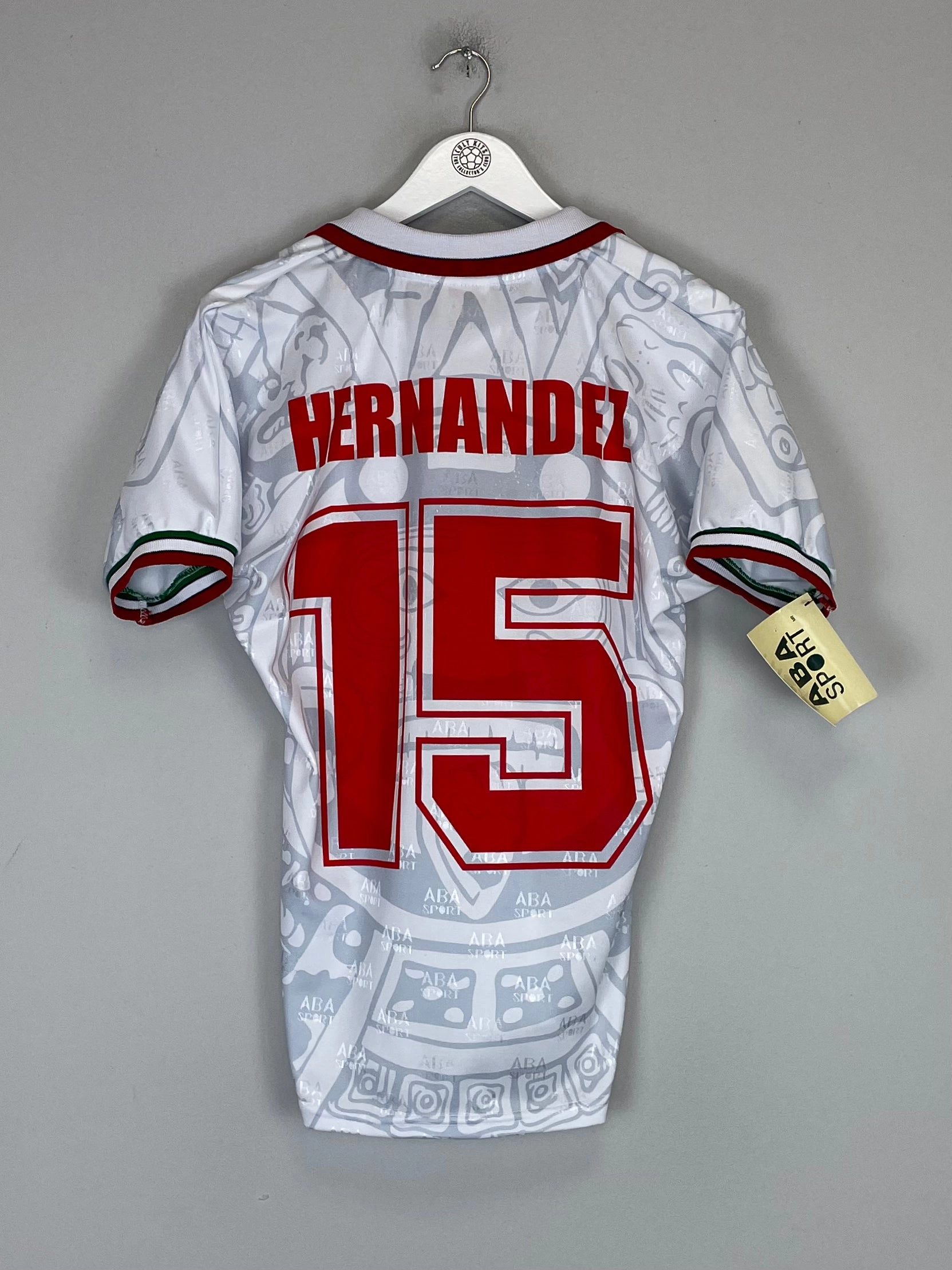 1998 MEXICO HERNANDEZ #15 *REISSUE* BNWT AWAY SHIRT (S) ABA SPORT Zip Up