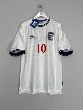 1999/01 ENGLAND OWEN #10 *SIGNED* BNWT HOME SHIRT (XXL) UMBRO Smooth Coverage