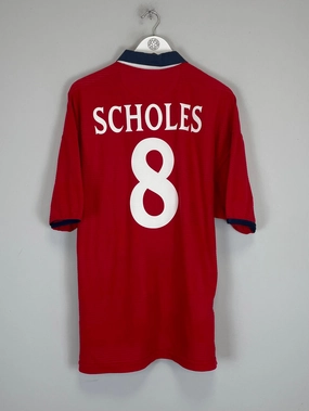 Yarn Dye Technique 1999/01 ENGLAND SCHOLES #18 AWAY SHIRT (XL) UMBRO
