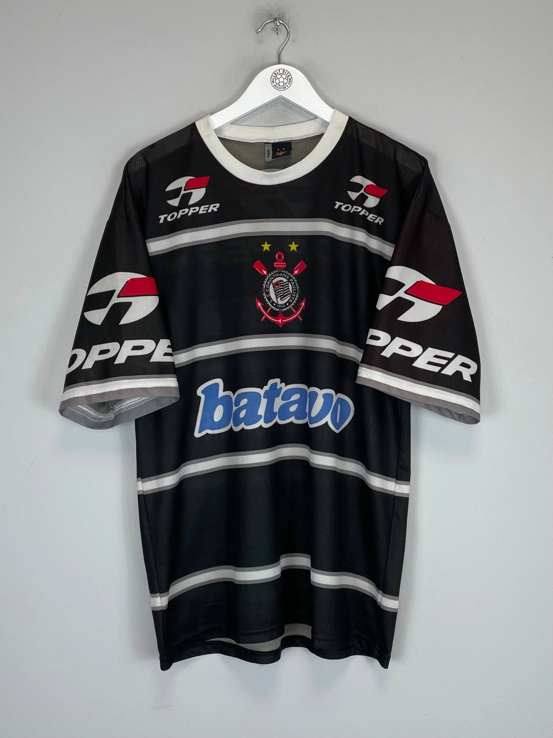 1999 CORINTHIANS TRAINING SHIRT (L) TOPPER 3D Knit Seamless Pattern