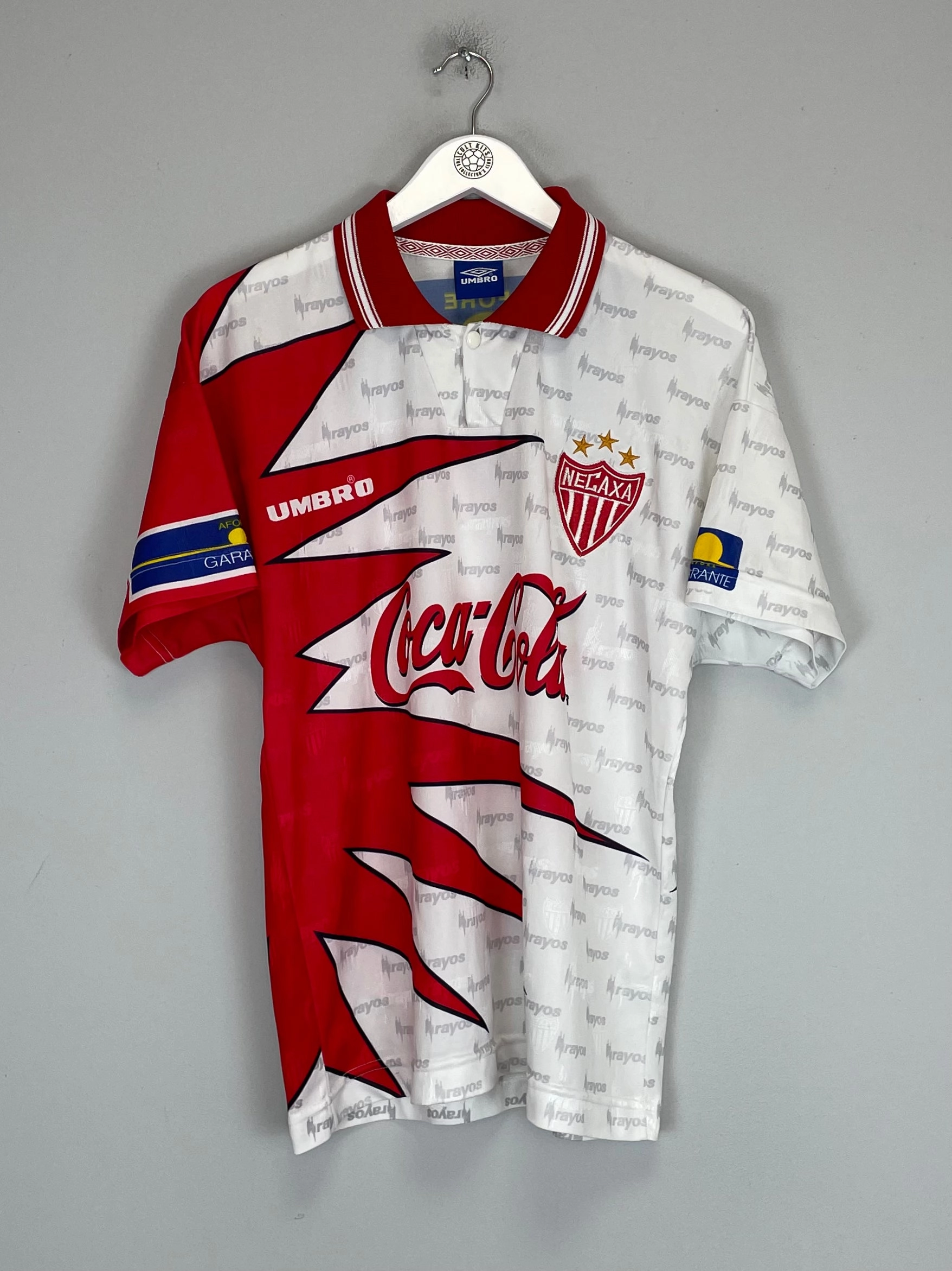 Multi Directional Flex Breathable Jersey Material 1999 NECAXA AWAY SHIRT (S) UMBRO