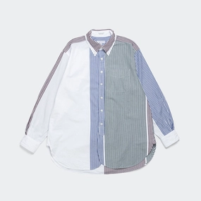 Tall friendly Vibrant Hue 19th Century BD Shirt - Multi Colour Cotton Block Stripe