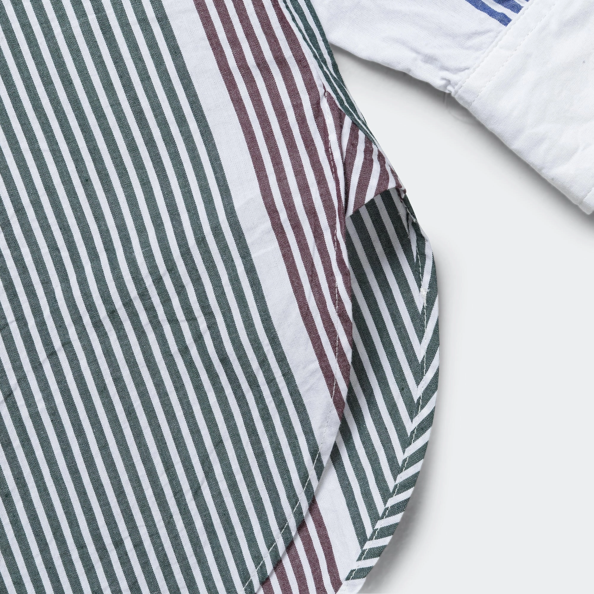 Tear Resistant Reinforcement 19th Century BD Shirt - Multi Colour Cotton Block Stripe