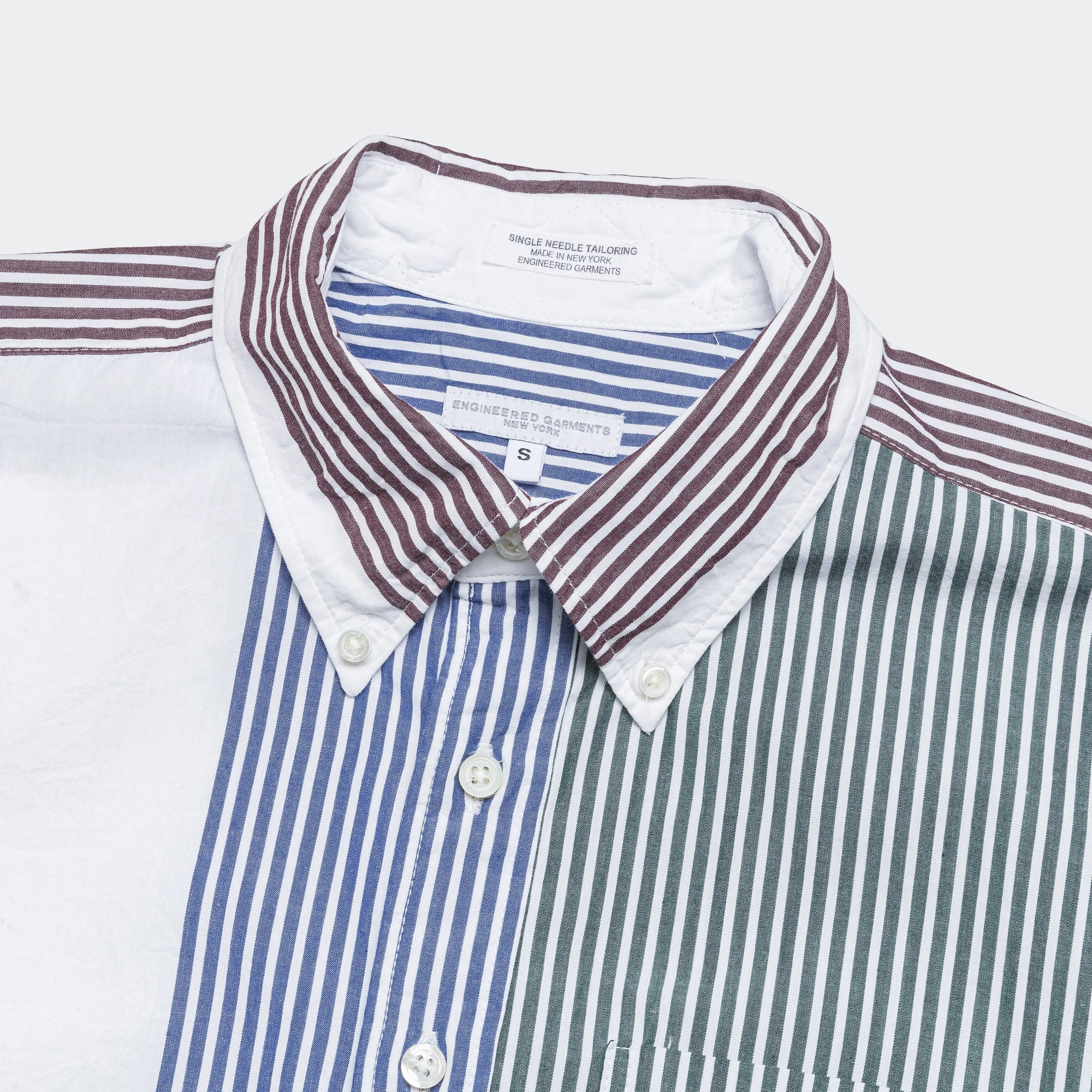 19th Century BD Shirt - Multi Colour Cotton Block Stripe Minimalist Aesthetic Soft touch finish