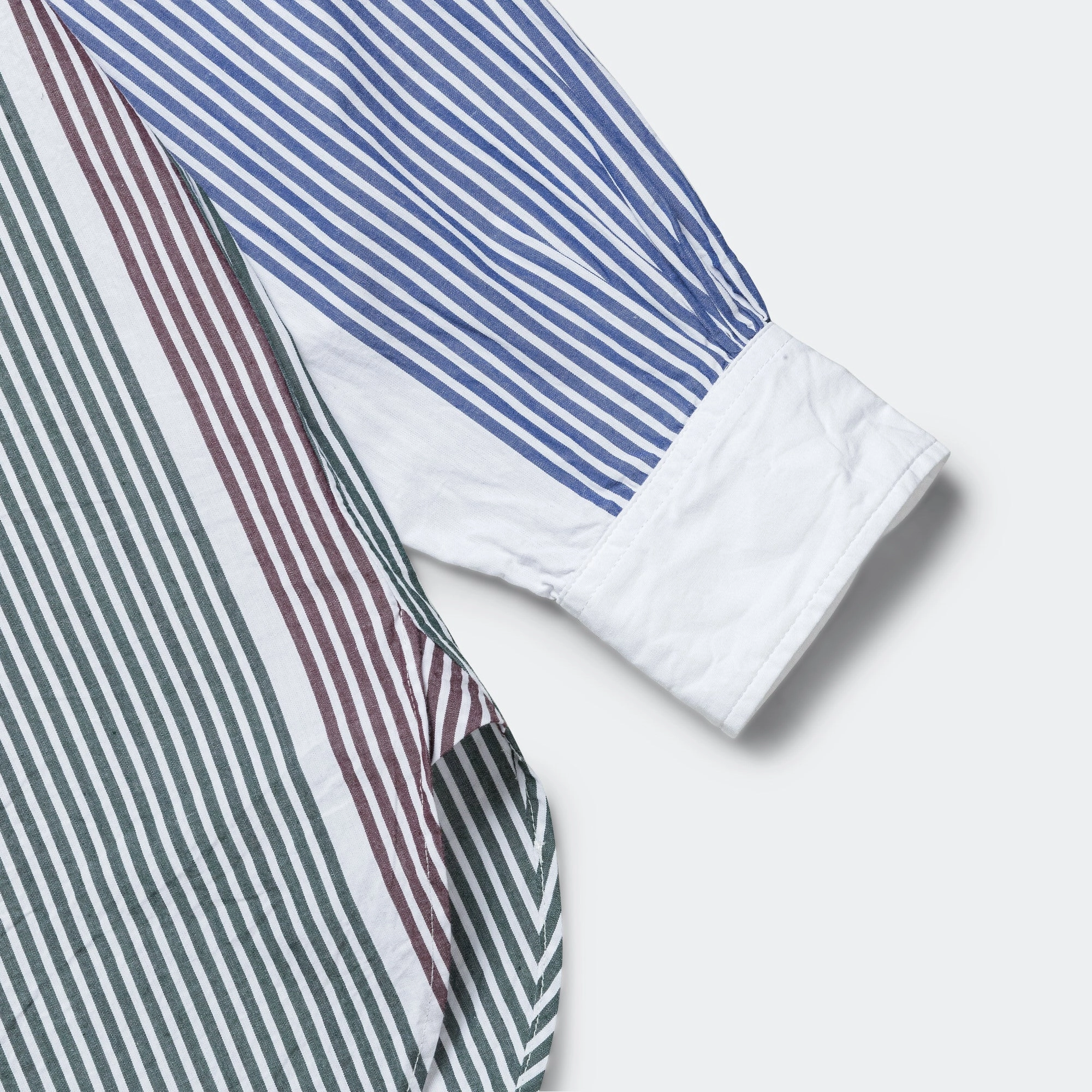 19th Century BD Shirt - Multi Colour Cotton Block Stripe Button Down Design Snag Resistant Fabric