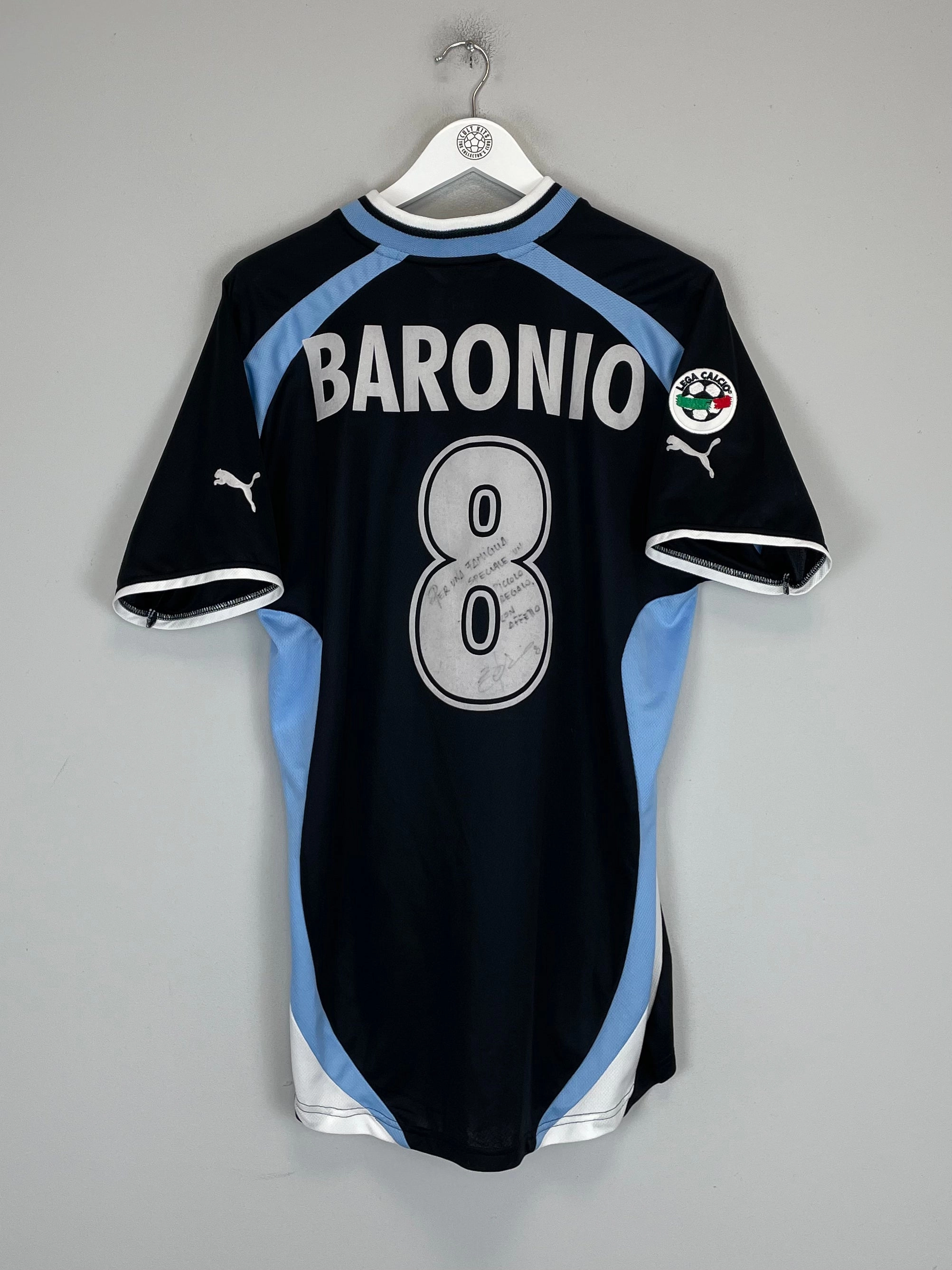 Body Fit 2000/01 LAZIO BARONIO #8 *MATCH ISSUE* SIGNED AWAY SHIRT (L) PUMA