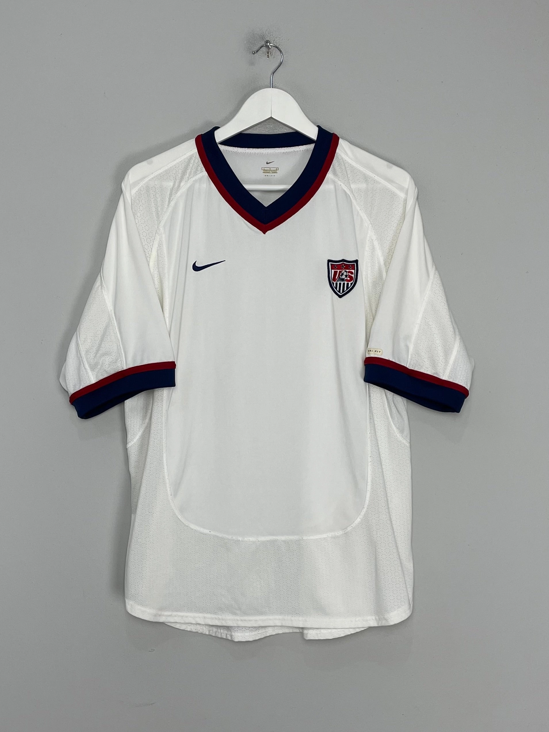 2000/01 USA HOME SHIRT (L) NIKE Reflective Trim Slim Silhouette