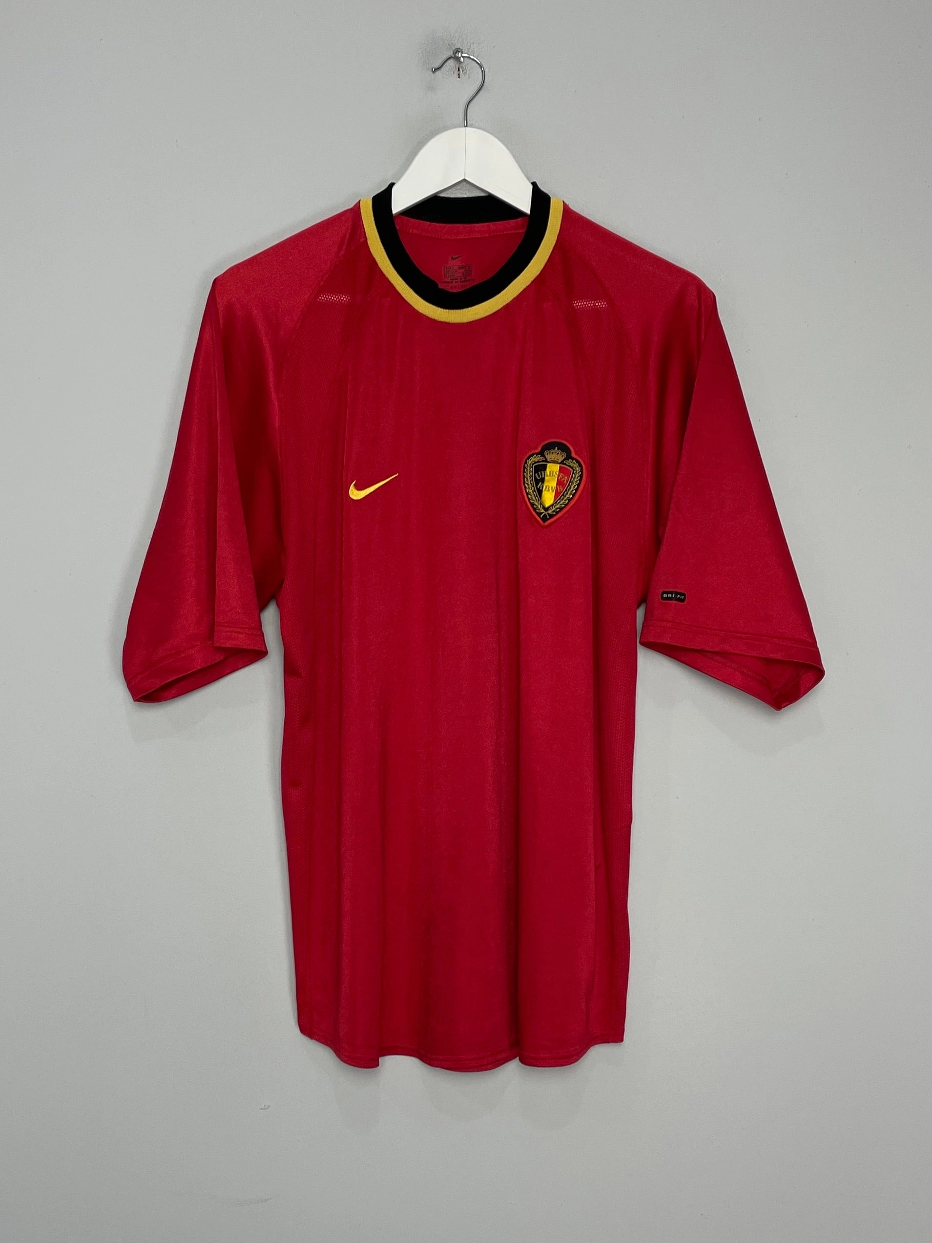 2000/02 BELGIUM HOME SHIRT (L) NIKE High Density Knit Fabric Fitted Layer