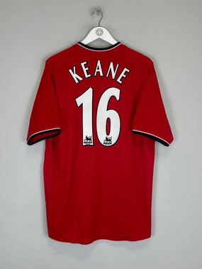 2000/02 MANCHESTER UNITED KEANE #16 HOME SHIRT (L) UMBRO Non Chafing Seam Finish Multi Panel Construction