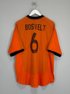 Performance Wear Abrasion Resistant Fabric 2000/02 NETHERLANDS BOSVELT #6 HOME SHIRT (XL) NIKE