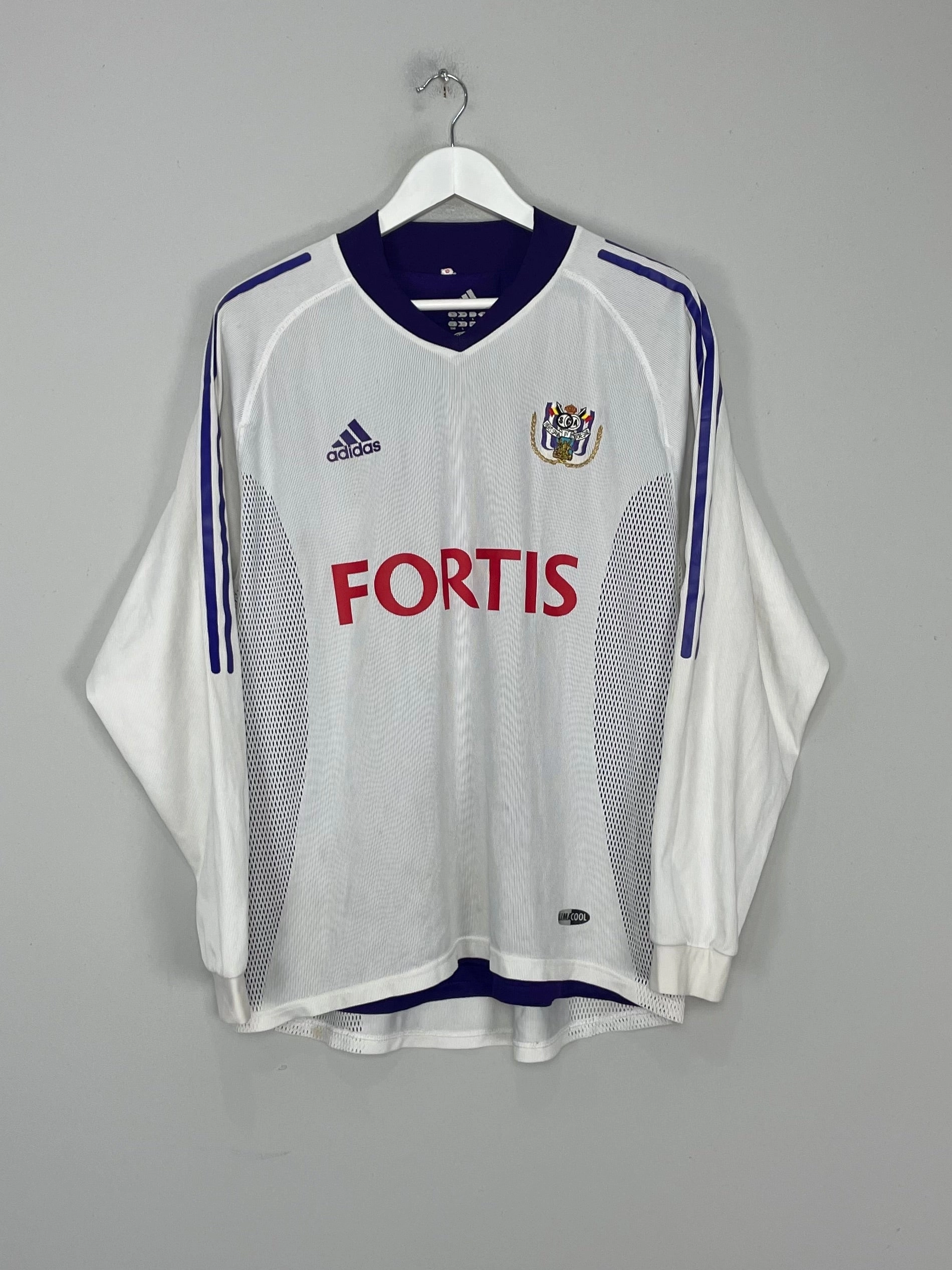 Tight Feel Stretch Comfort 2002/03 ANDERLECHT #13 *PLAYER ISSUE* L/S HOME SHIRT (L) ADIDAS