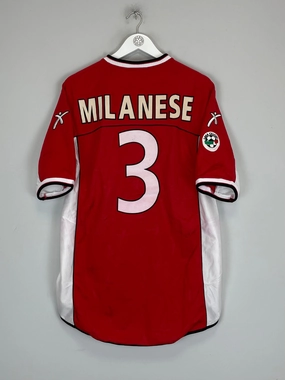 Multi Directional Stretch Athletic Silicone Trim 2002/03 PERUGIA MILANESE #3 *MATCH ISSUE* HOME SHIRT (XL) GALEX