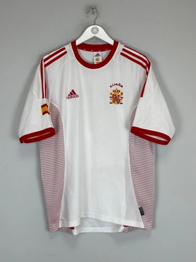 2002/04 SPAIN AWAY SHIRT (L) ADIDAS Reinforced Neckline Hygroscopic Fiber Blend