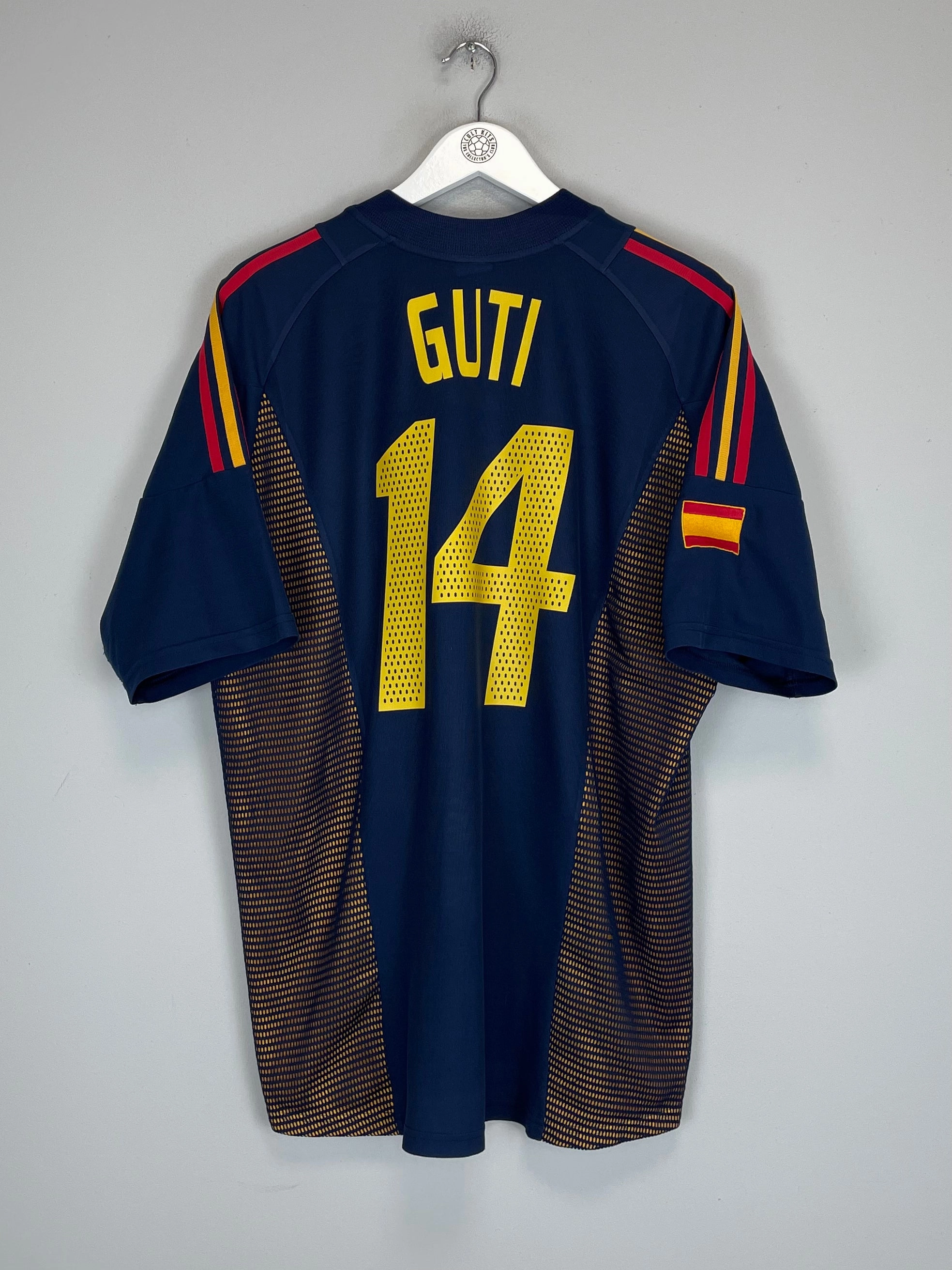 Double Layered Edge Reinforcement Reinforced Neckline 2002/04 SPAIN GUTI #14 THIRD SHIRT (XL) ADIDAS