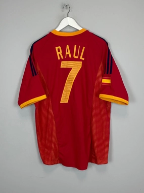 2002/04 SPAIN RAUL #7 HOME SHIRT (L) ADIDAS Moisture wicking