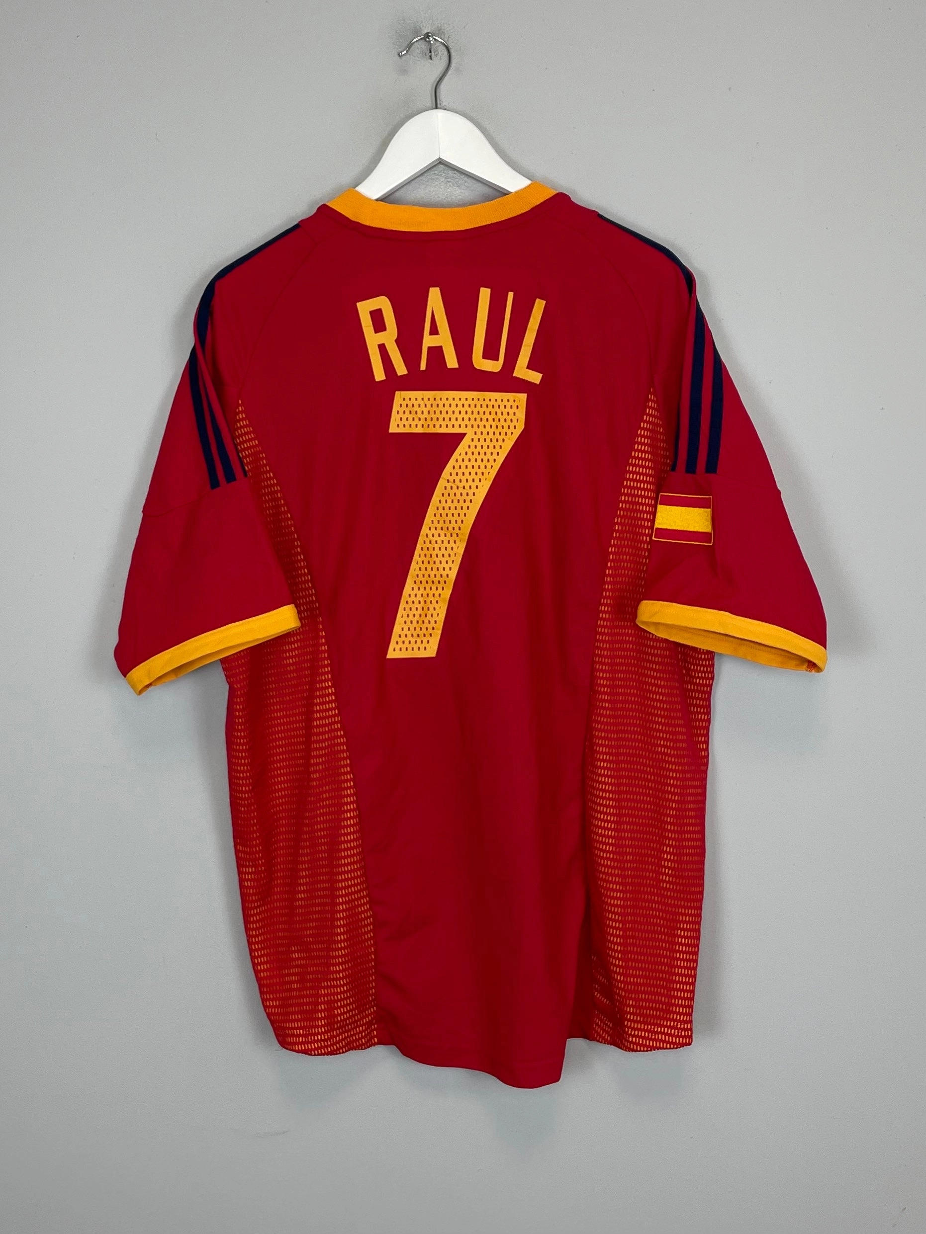 2002/04 SPAIN RAUL #7 HOME SHIRT (L) ADIDAS Moisture wicking