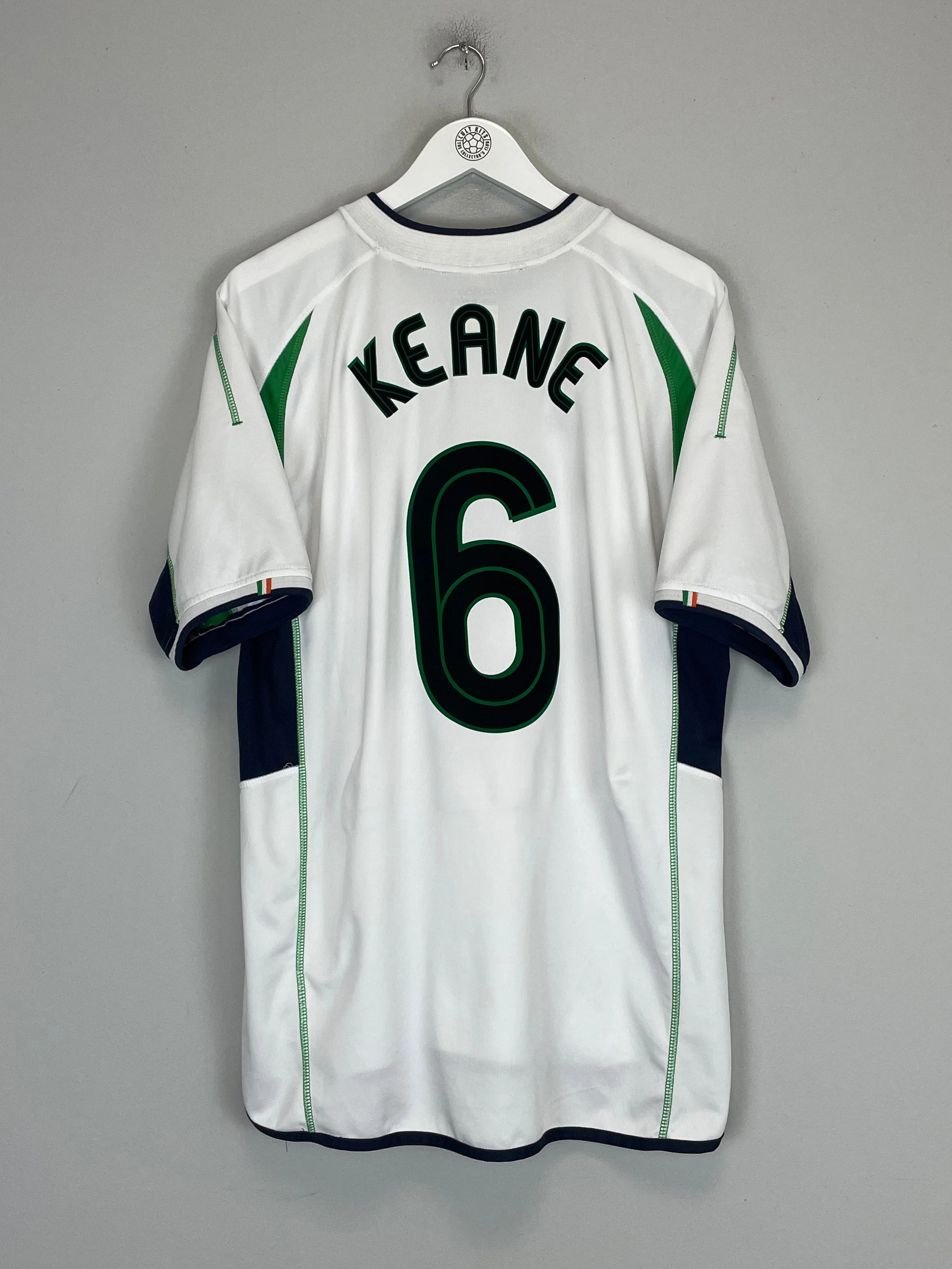 Soft Brushed Interior 2002 IRELAND KEANE #6 AWAY SHIRT (XL) UMBRO