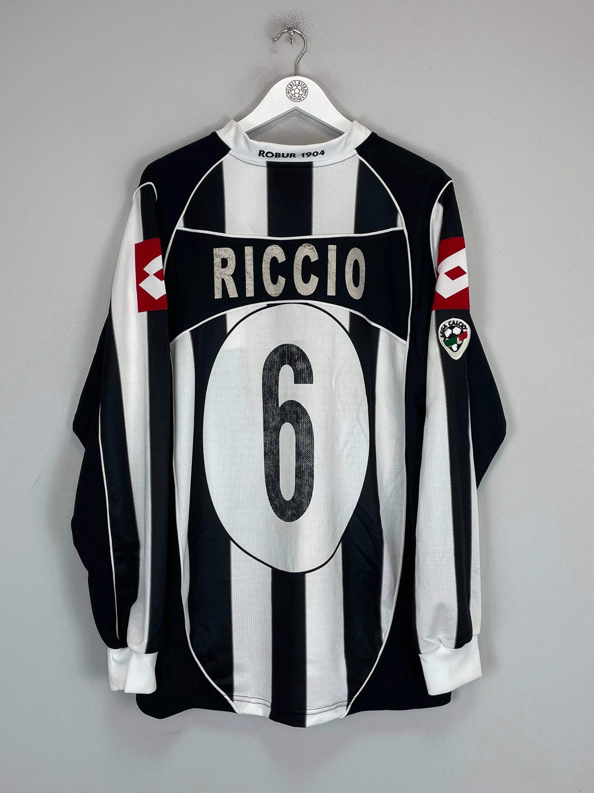 2003/04 AC SIENA RICCIO #6 *MATCH ISSUE* L/S HOME SHIRT (XL) LOTTO Outdoor Performance