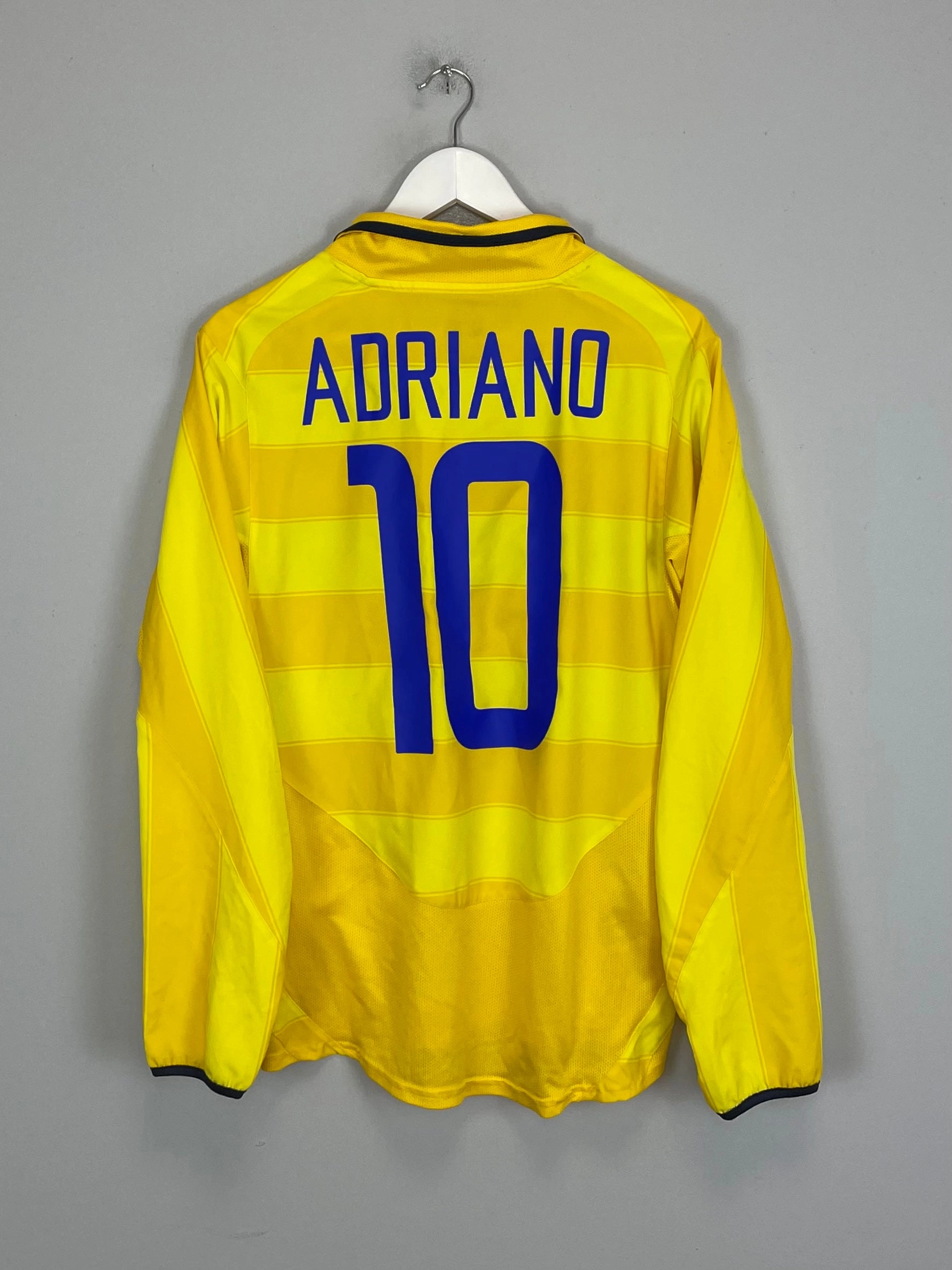 Multi Directional Stretch Panels 2003/04 INTER MILAN ADRIANO #10 L/S AWAY SHIRT (S) NIKE