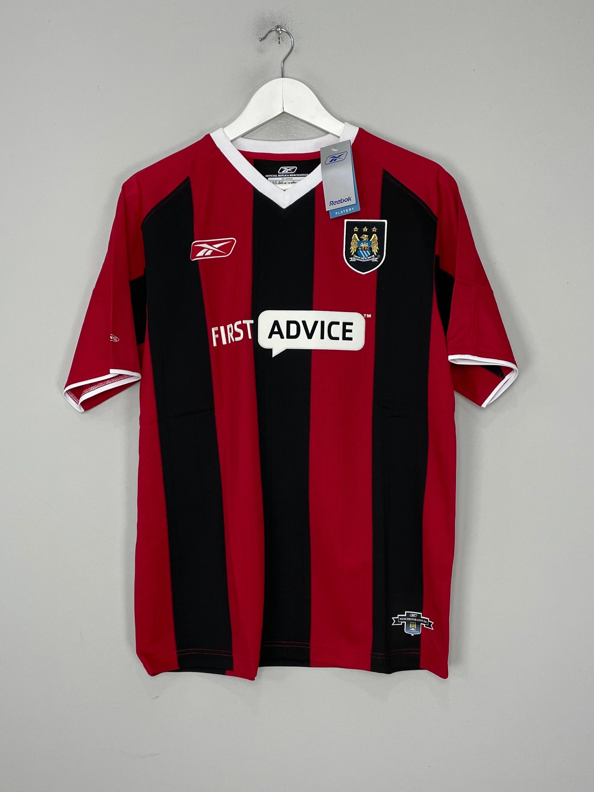 2003/04 Manchester City *BNWT* Away Shirt (S) Reebok Action Wear Contrast Binding