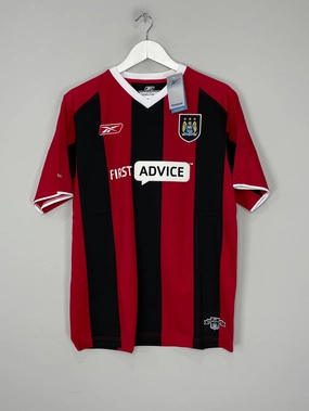 2003/04 Manchester City *BNWT* Away Shirt (S) Reebok Action Wear Contrast Binding