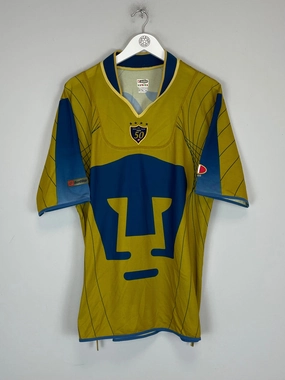 2003/04 UNAM PUMAS *50 YEARS* SPECIAL SHIRT (XL) LOTTO Ergonomic Articulated Sleeve Yarn Dye Effect