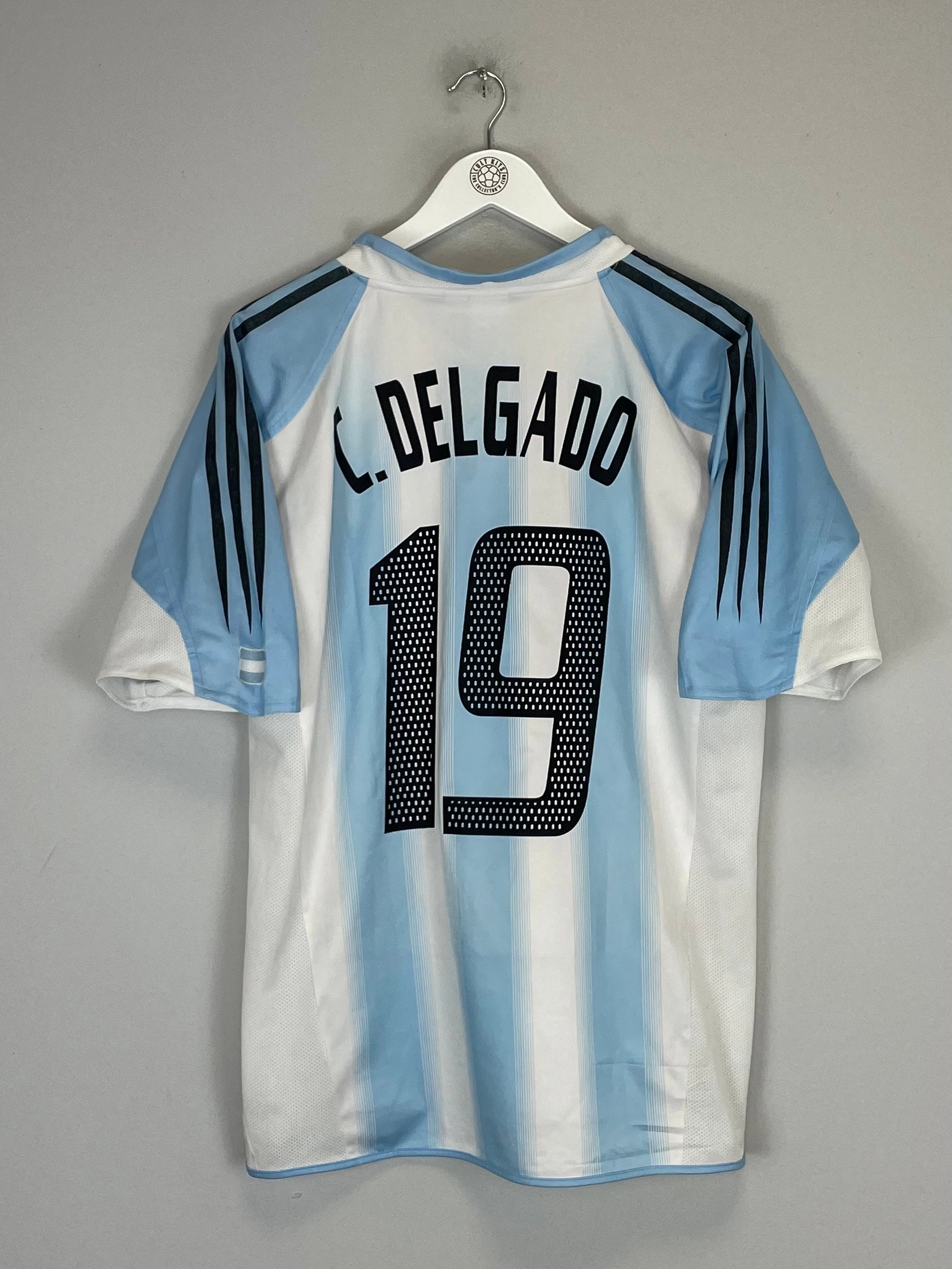 2004/05 ARGENTINA C.DELGADO #19 HOME SHIRT (M) ADIDAS Anti Pilling Fabric Active Comfort