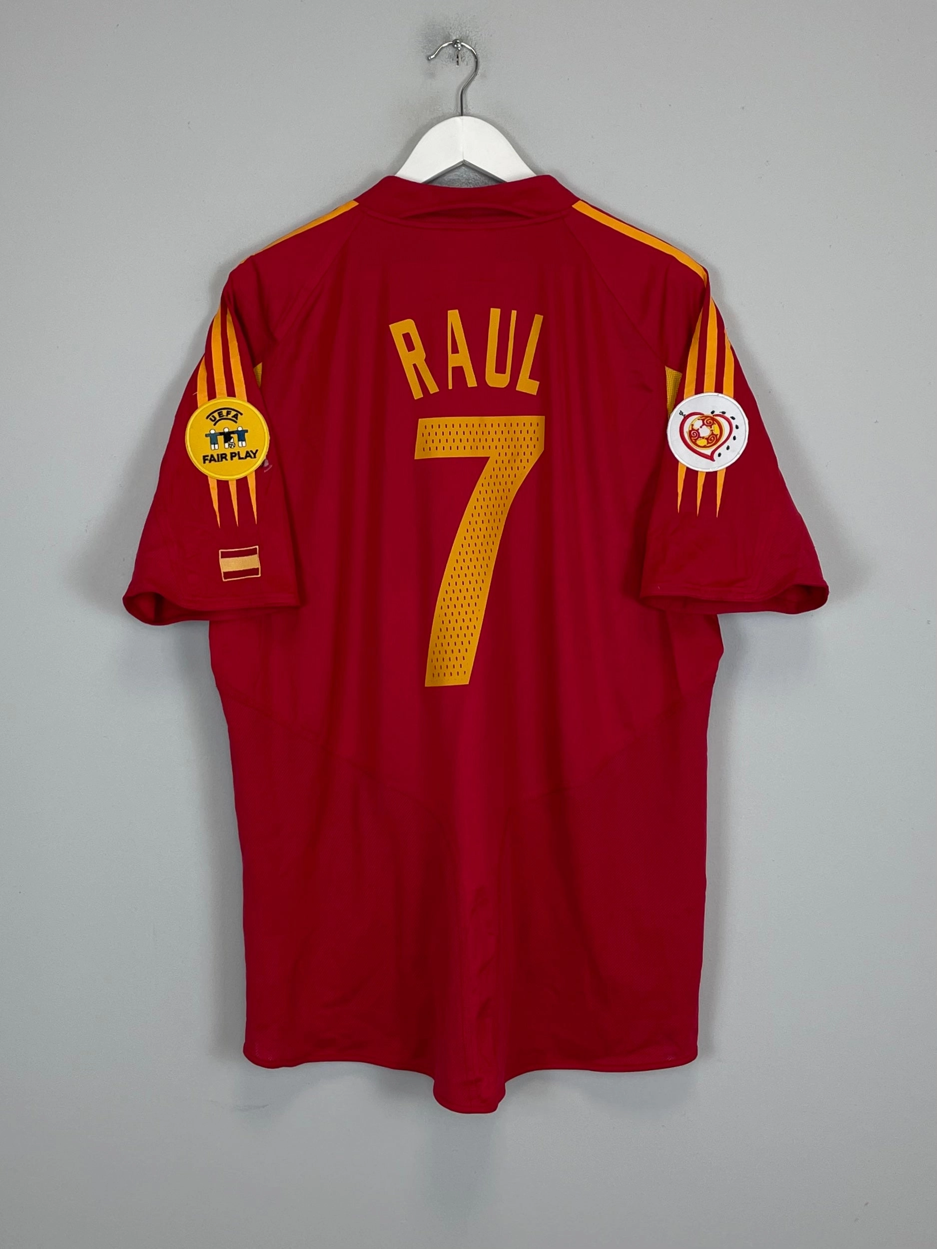 High Stretch Recovery 2004/06 SPAIN RAUL #7 HOME SHIRT (XL) ADIDAS