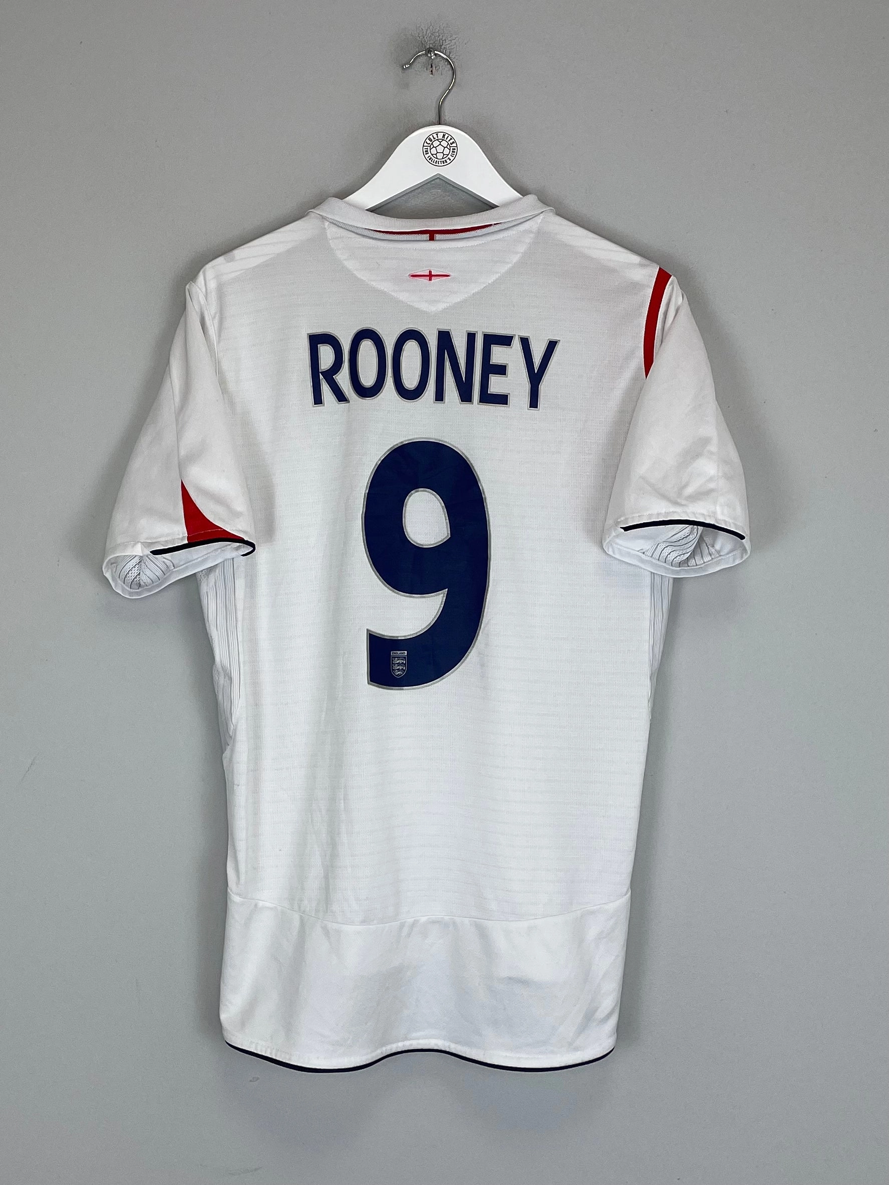 2005/07 ENGLAND ROONEY #9 HOME SHIRT (M) UMBRO Non Chafing Seam Placement