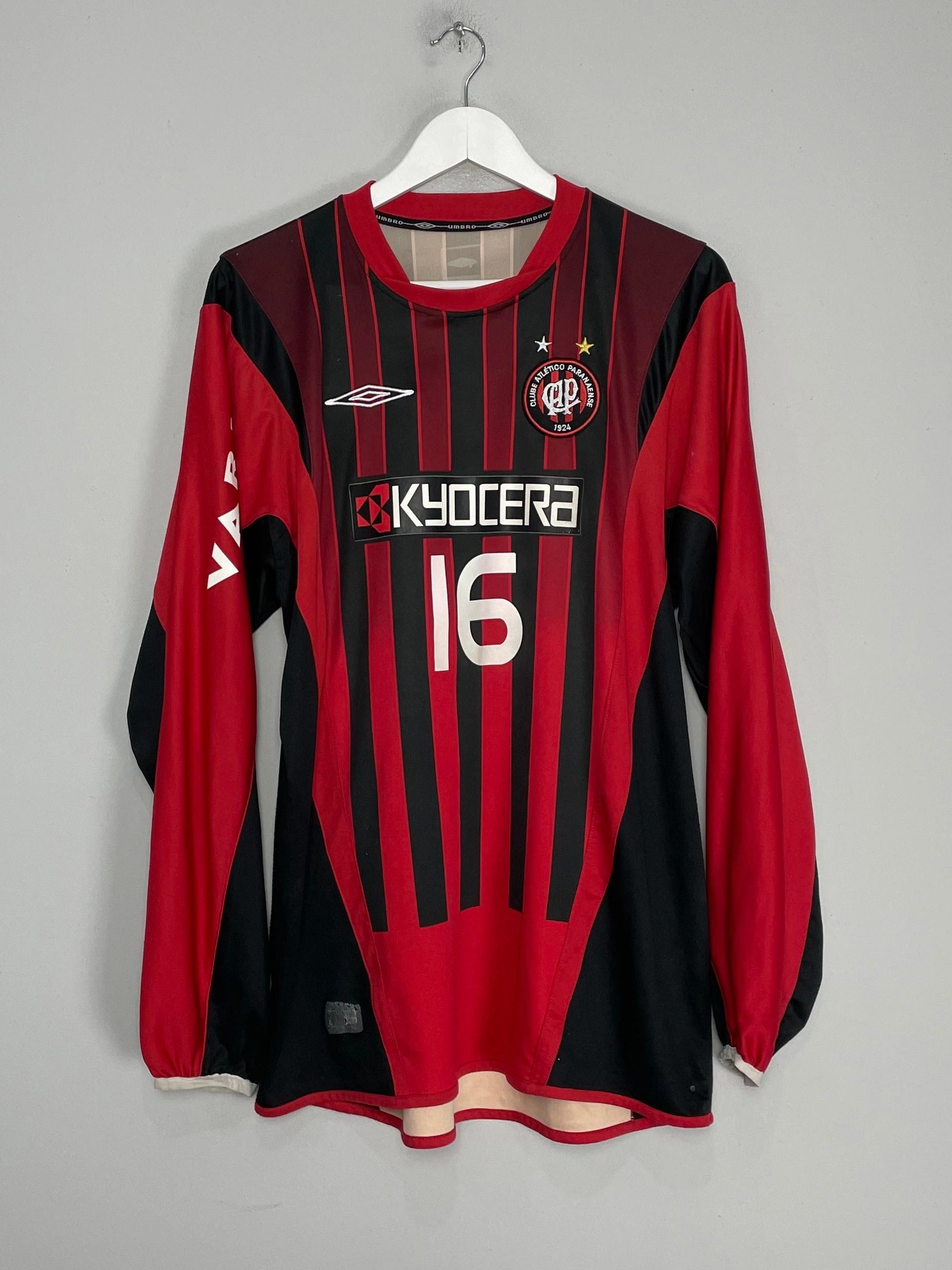 2005 ATHLETICO PARANAENSE #16 L/S HOME SHIRT (XXL) UMBRO Durable Wear