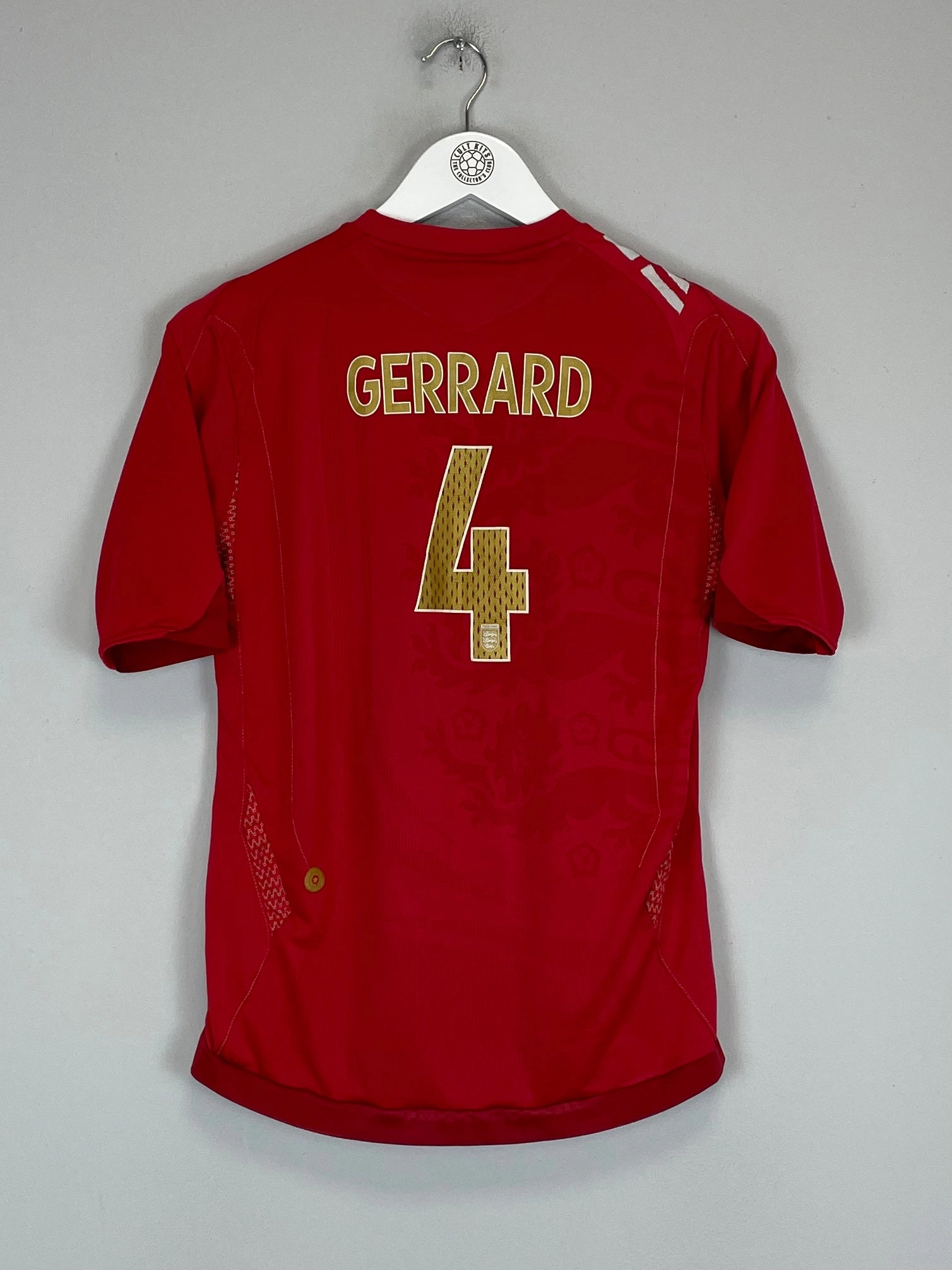 Thermoregulating Lining Tear Resistant Fabric 2006/08 ENGLAND GERRARD #4 AWAY SHIRT (XL.KIDS) UMBRO