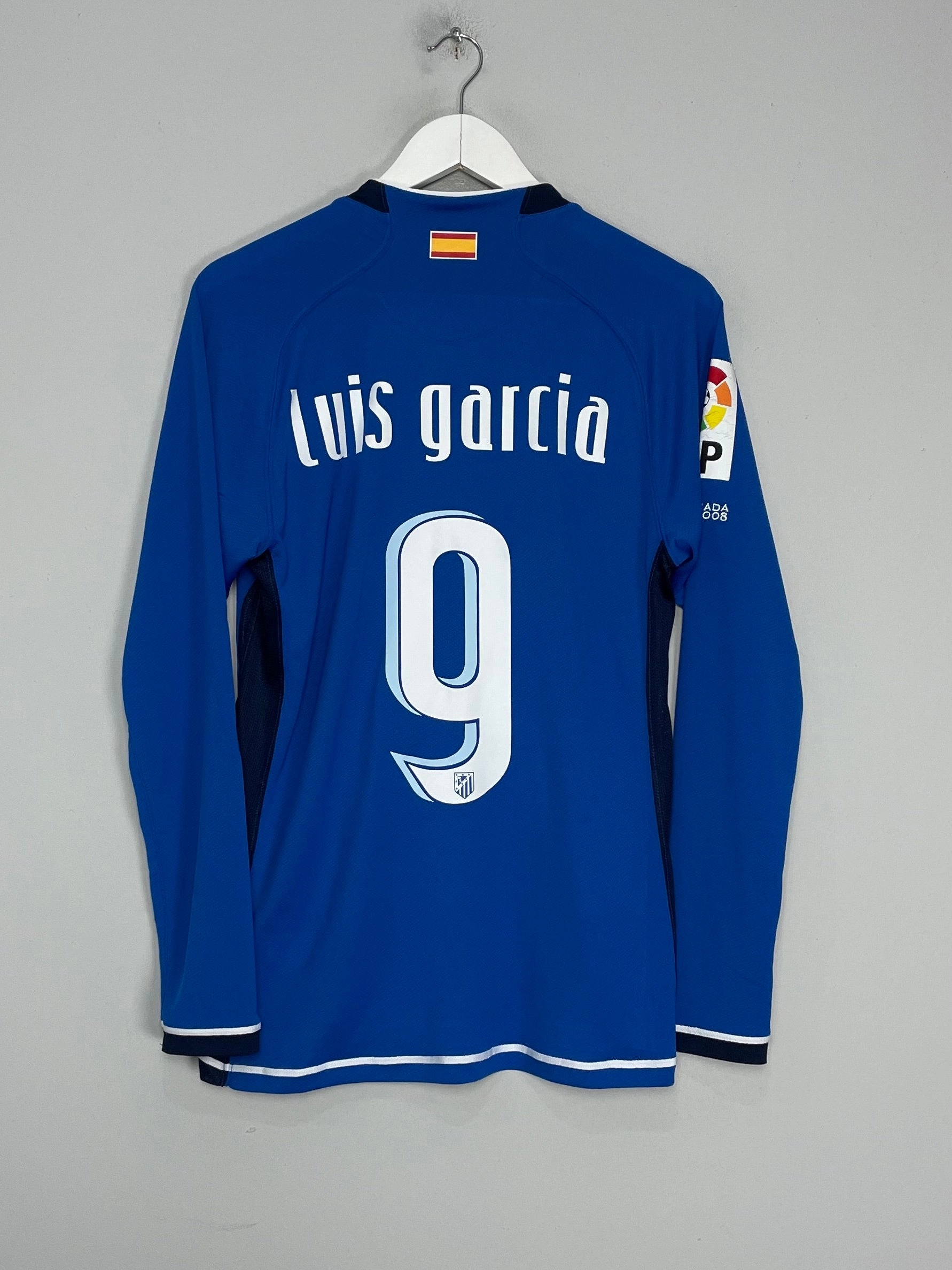 2007/08 ATLETICO MADRID LUIS GARCIA #9 L/S AWAY SHIRT (L) NIKE Anti Microbial Finish Gripped Hem Technology
