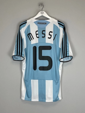 2007/09 ARGENTINA MESSI #15 HOME SHIRT (XL) ADIDAS Wrinkle resistant fabric