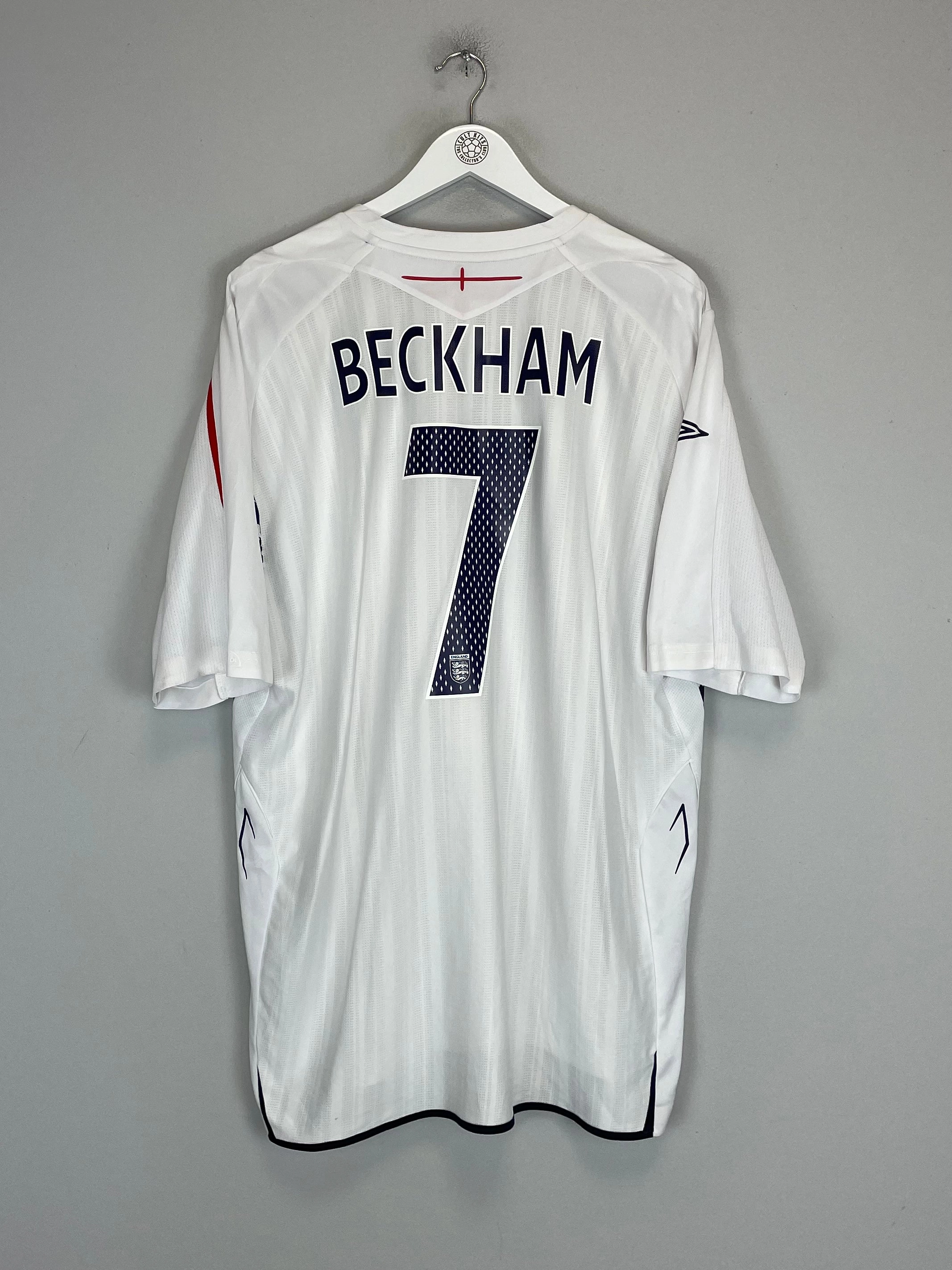 2007/09 ENGLAND BECKHAM #7 HOME SHIRT (XXXL) UMBRO Thermoregulating Fabric Street Motion