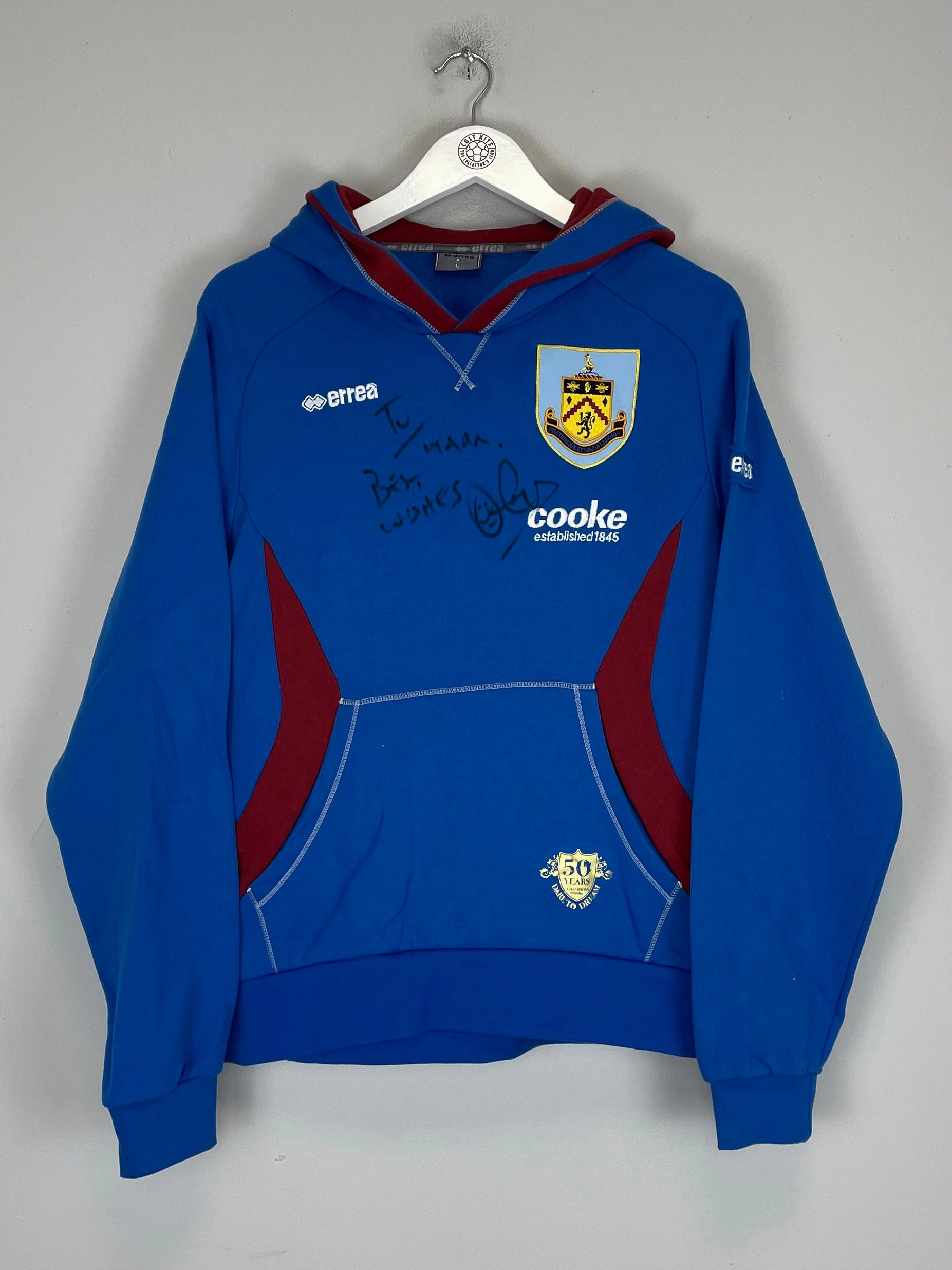 2009/10 BURNLEY *OWEN COYLE SIGNED* HOODIE (L) ERREA AntiStatic Finish Full-length