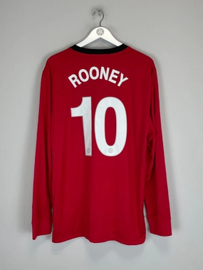 High Density Knit Fabric 2009/10 MANCHESTER UNITED ROONEY #10 L/S HOME SHIRT (XL) NIKE
