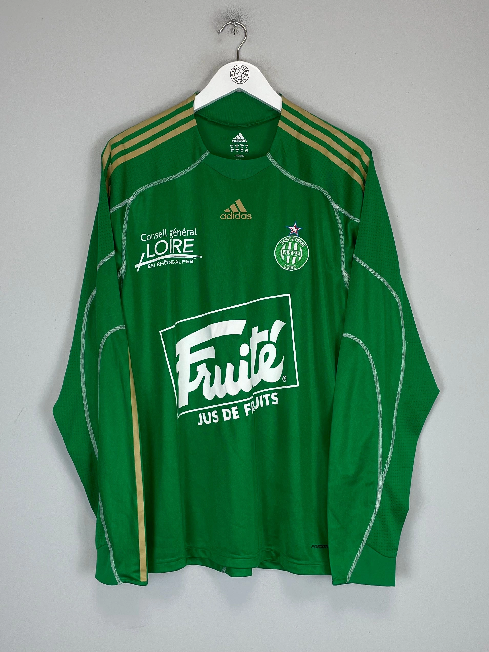 2009/10 ST ETIENNE *PLAYER ISSUE* L/S HOME SHIRT (XL) ADIDAS Dry Support Quick Adapt Fibers